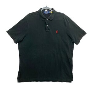 Polo Ralph Lauren Polo Shirt Mens XL Black Short Classic Fit Sleeve Pique